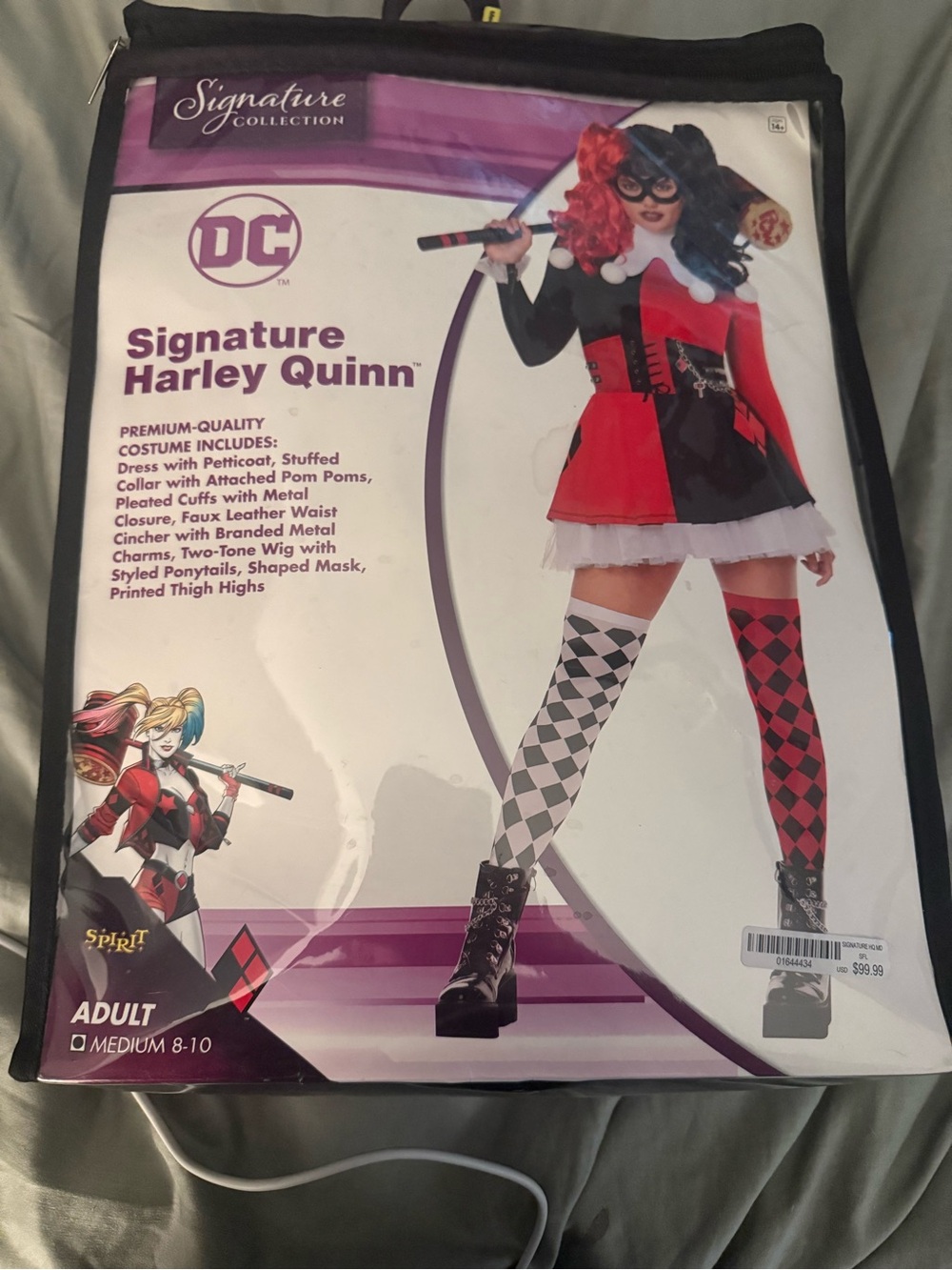 Signature Harley Quinn Adult medium Costume in Red & Black